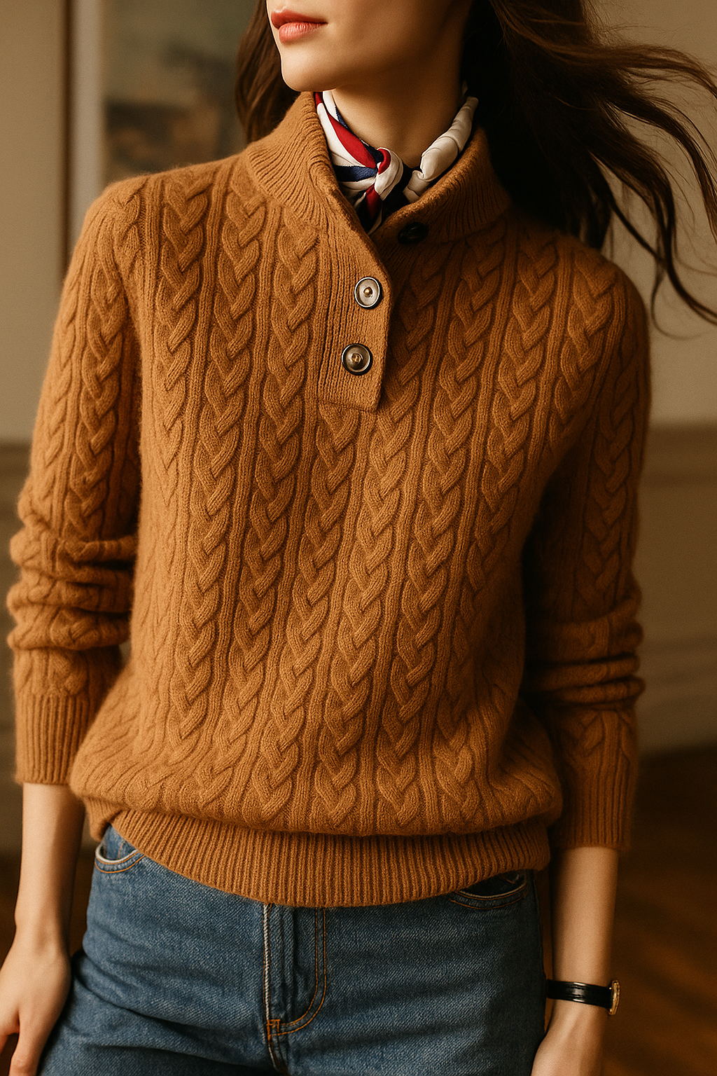 Sweter z Warkoczowym Splotem