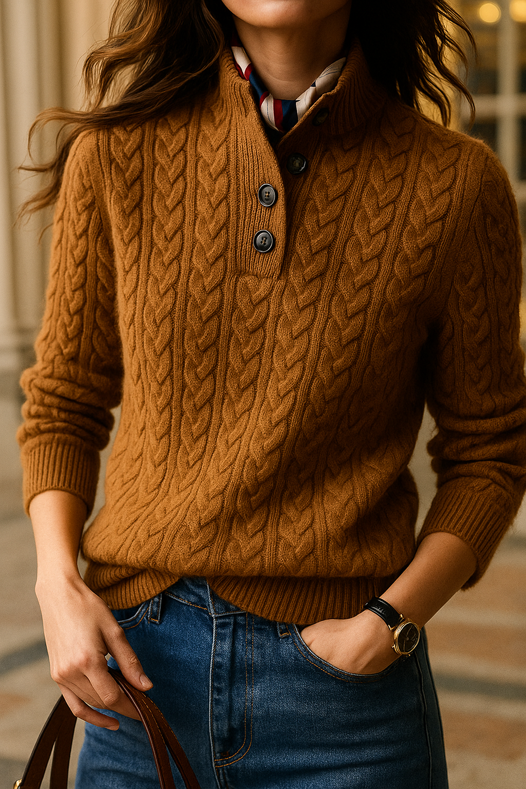 Sweter z Warkoczowym Splotem