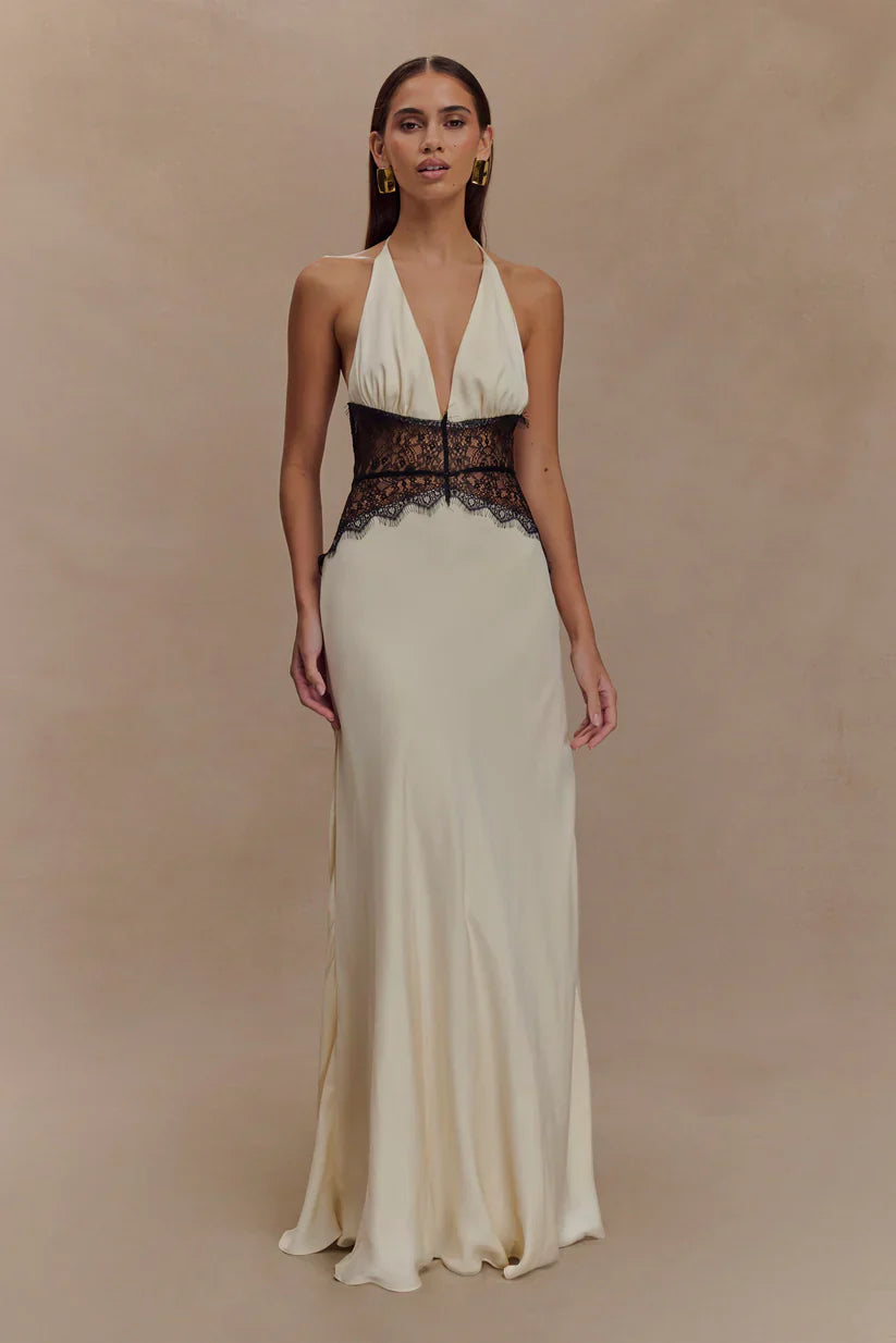 Sukienka maxi Elara Satin Lace