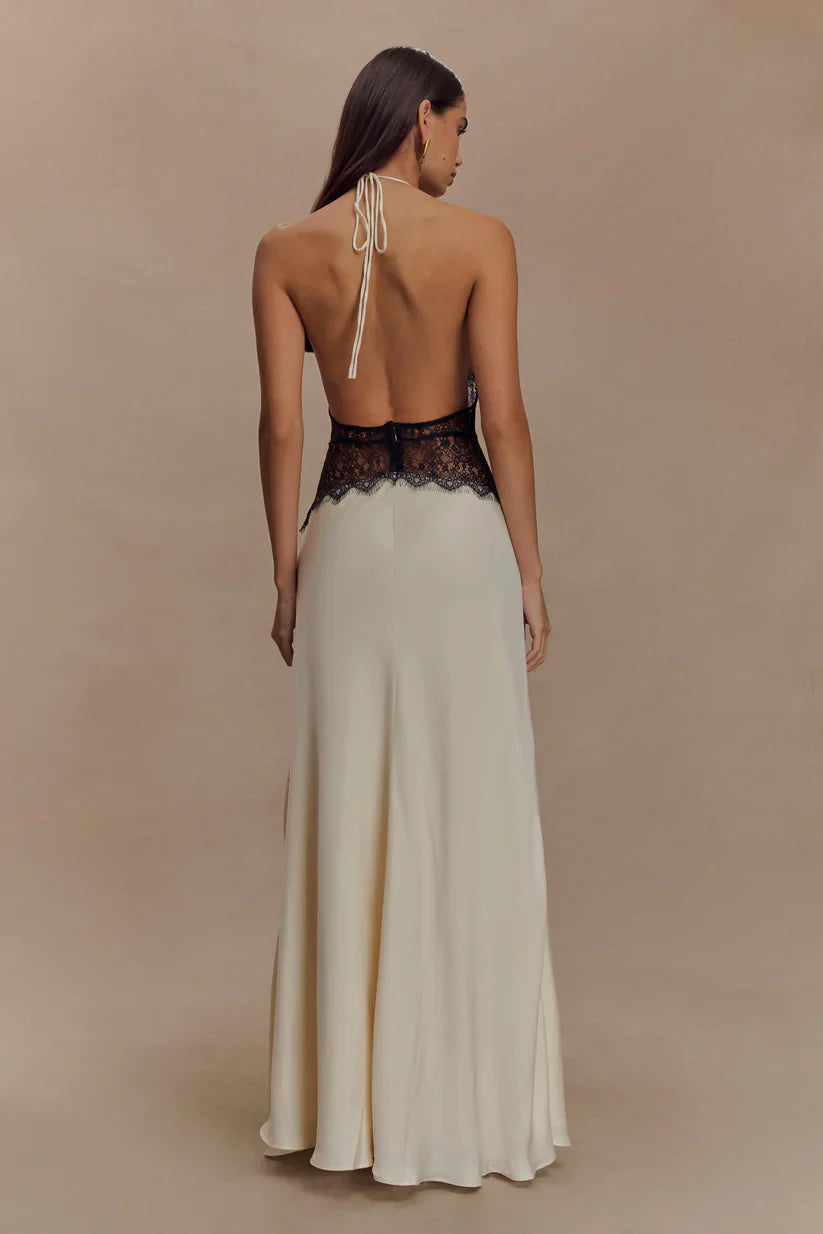 Sukienka maxi Elara Satin Lace