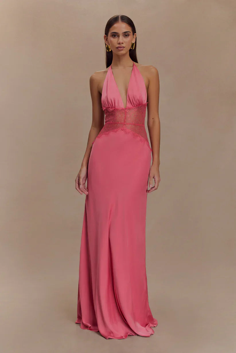 Sukienka maxi Elara Satin Lace