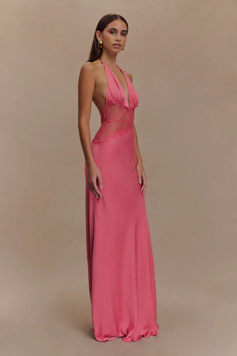 Sukienka maxi Elara Satin Lace