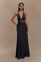 Sukienka maxi Elara Satin Lace