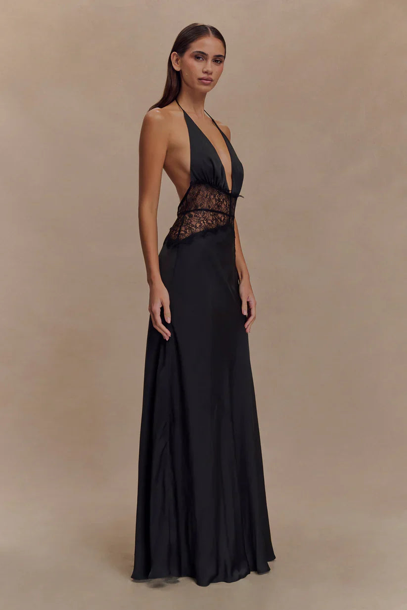 Sukienka maxi Elara Satin Lace