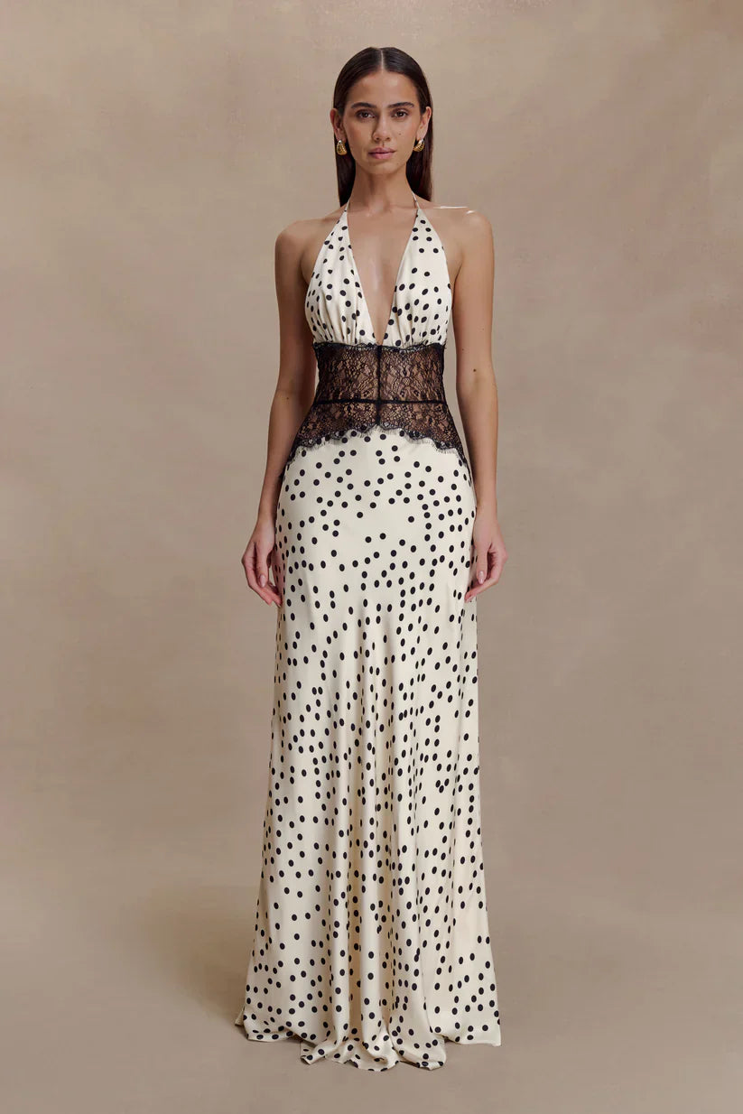 Sukienka maxi Elara Satin Lace