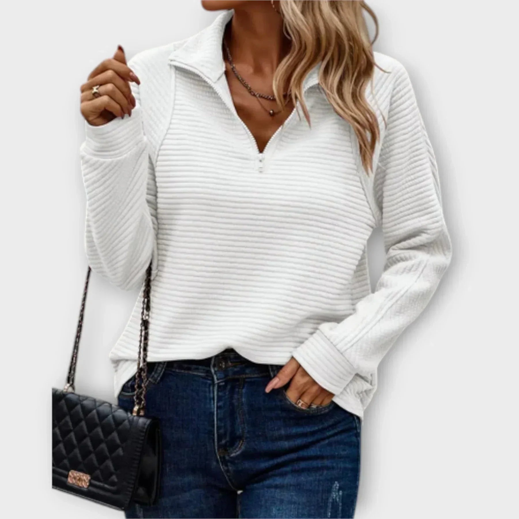 Ivy | Sweter Casual Chic z Zamkiem
