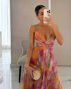 Giselle Letnia sukienka maxi w kwiaty
