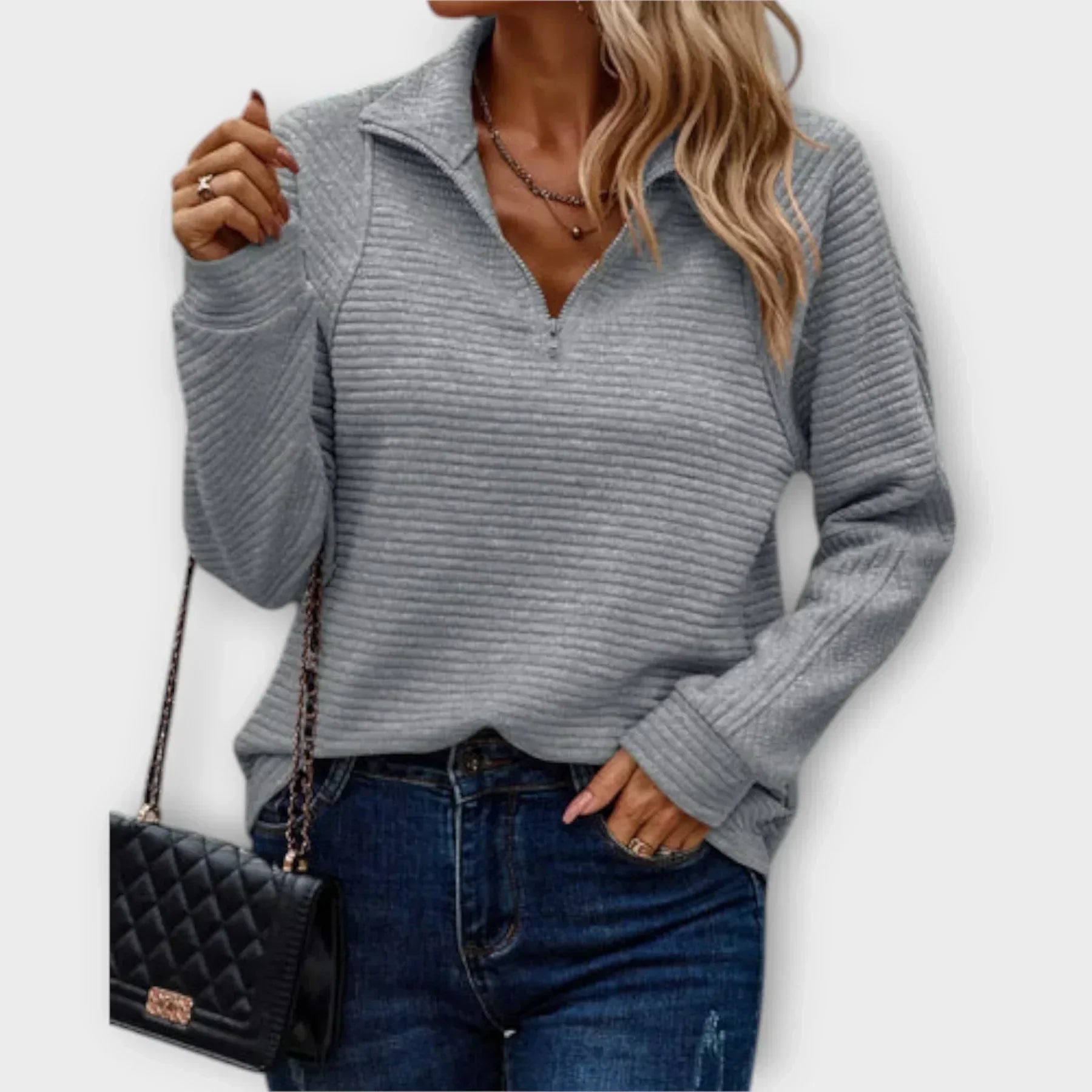 Ivy | Sweter Casual Chic z Zamkiem