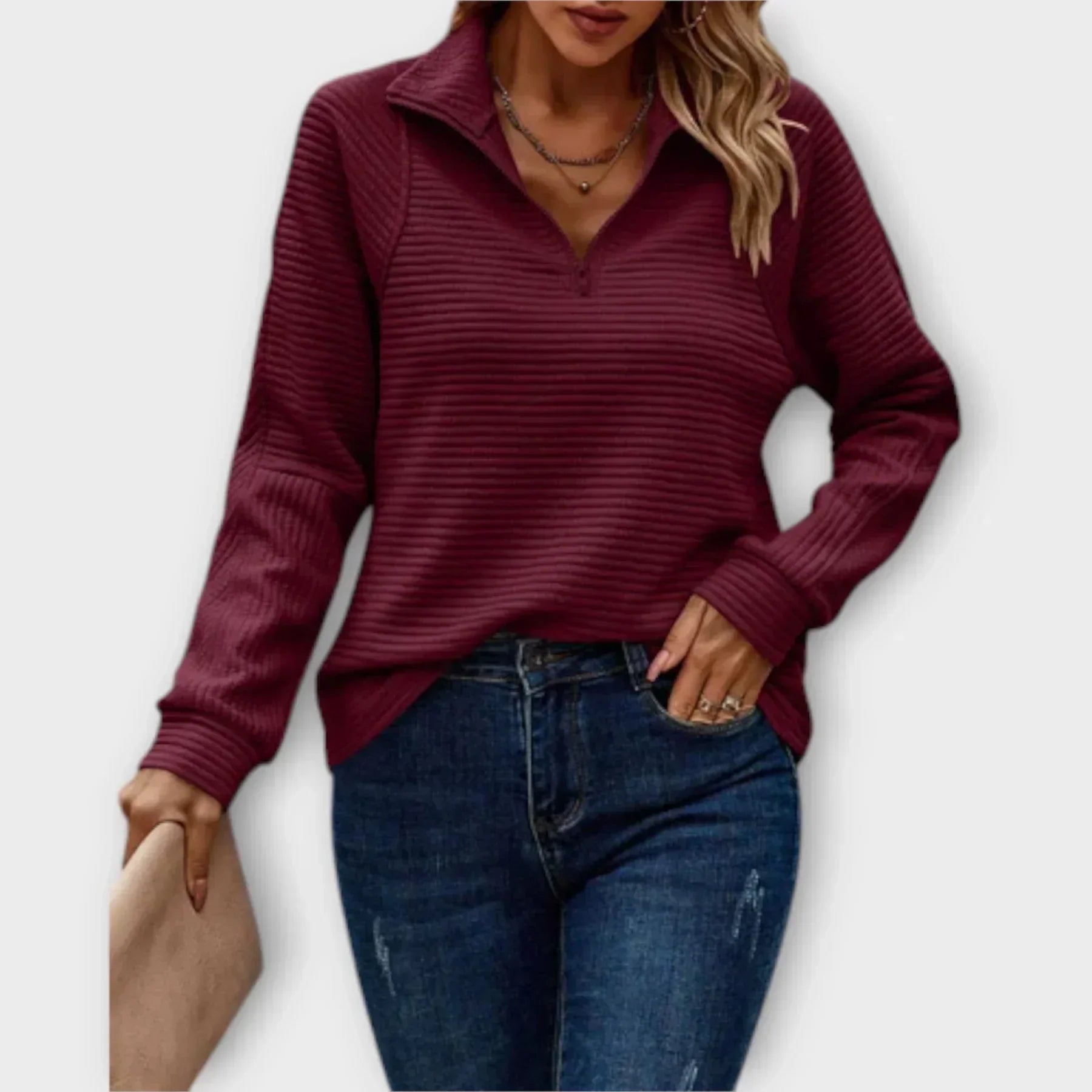 Ivy | Sweter Casual Chic z Zamkiem